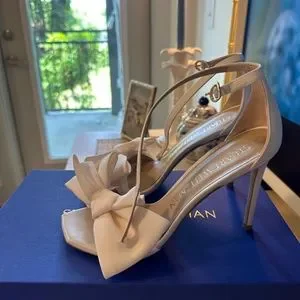 Monie Women's Gold Glitter Crystal Wedding Sandals – Handmade Strappy Wedge Heels, Size 7.5B US - View #3